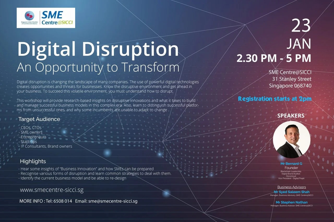 Digital Disruption Workshop at SICCI Singapore